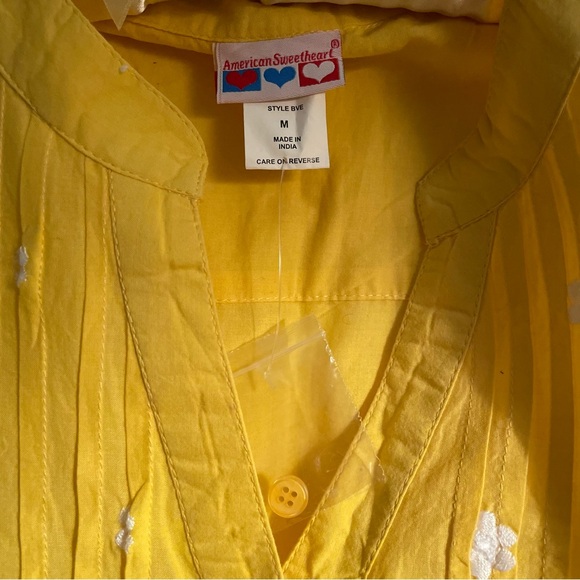 American Sweetheart Sun Yellow Tunic Style Top. classic/boho/California/elegant - Picture 3 of 15